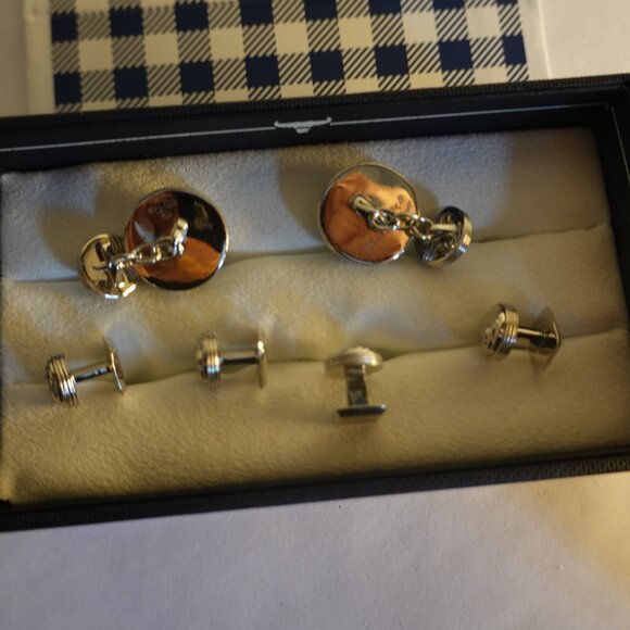 Sterling Silver knot cufflinks and studs- Ox and Bull - Picture 3 of 3